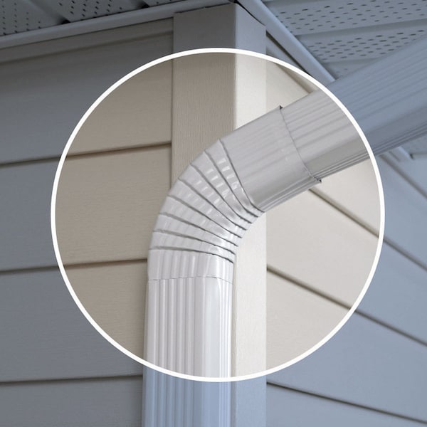 Amerimax Home Products Amerimax 3 in. H X 4 in. W X 12 in. L White Aluminum B Gutter Elbow 47265 - main